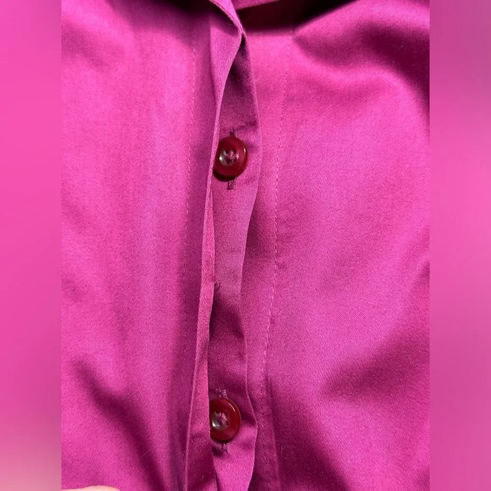 Chico's Fuchsia Button Down Shirt - Picture 4 of 11